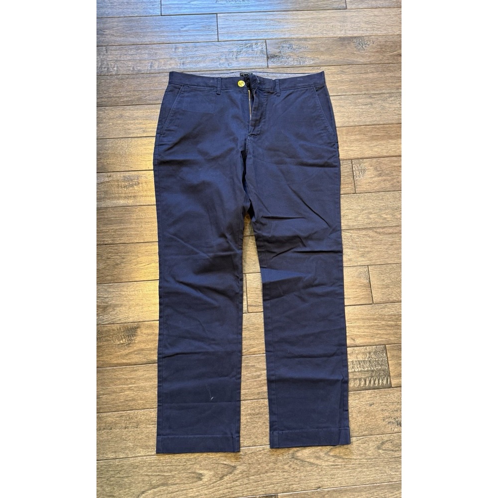 J.Crew‎ Chino Pants Mens 33x30 Navy Blue Athletic Fit Re-Imagined Tapered Leg